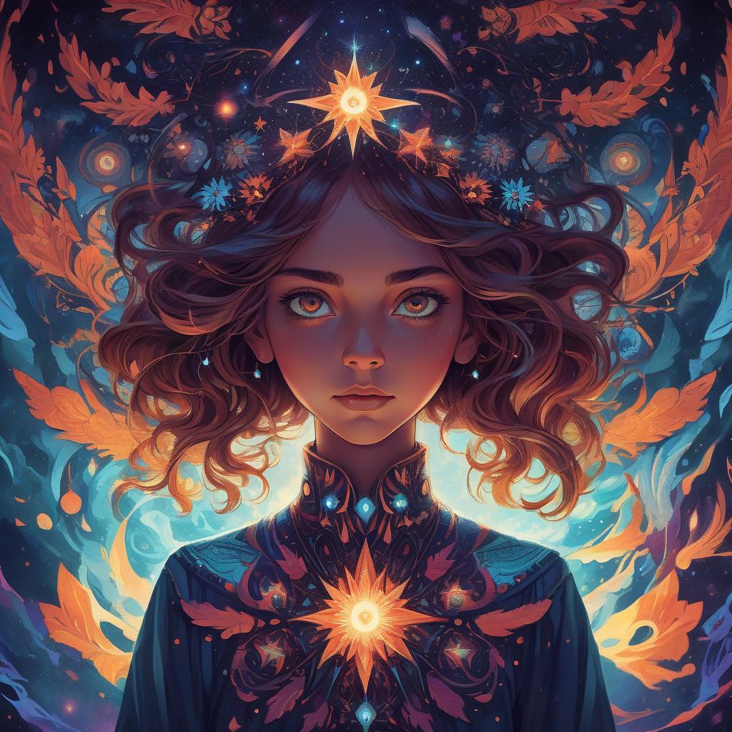  concept art a girl with kaleidoscope eyes, vivid, expressive , centered, symmetry, painted, intricate, volumetric lighting, beautiful, rich deep colors masterpiece, sharp focus, ultra detailed, in the style of dan mumford and marc simonetti, astrophotography . digital artwork, illustrative, painterly, matte painting, highly detailed