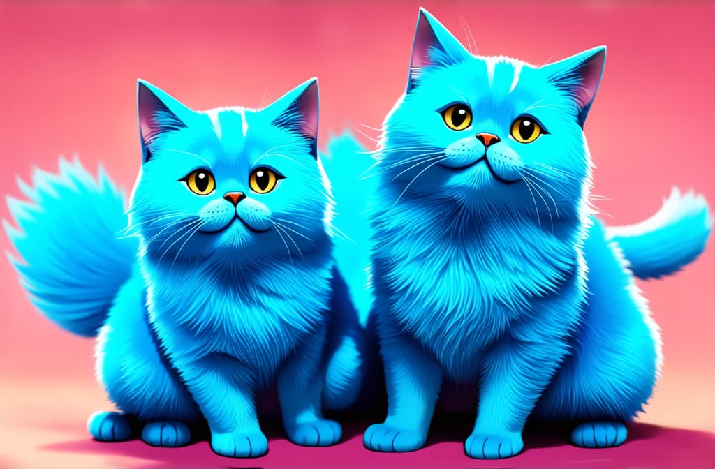  blue cats with funny faces. computer illustration. ar 3:2 {prompt}, maximum details