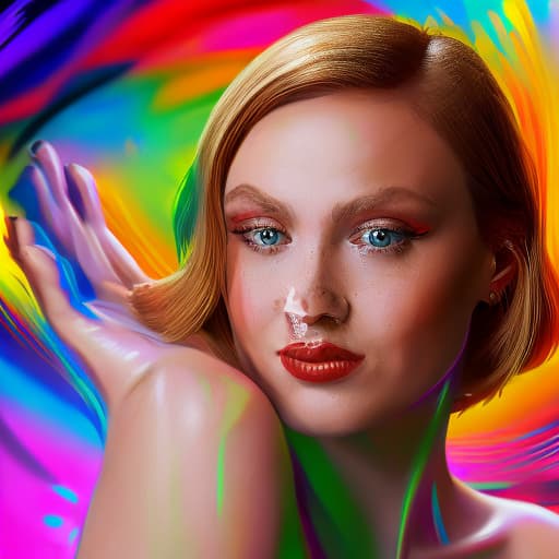 portrait+ style Russian LGBT queer comedian actress blonde female face