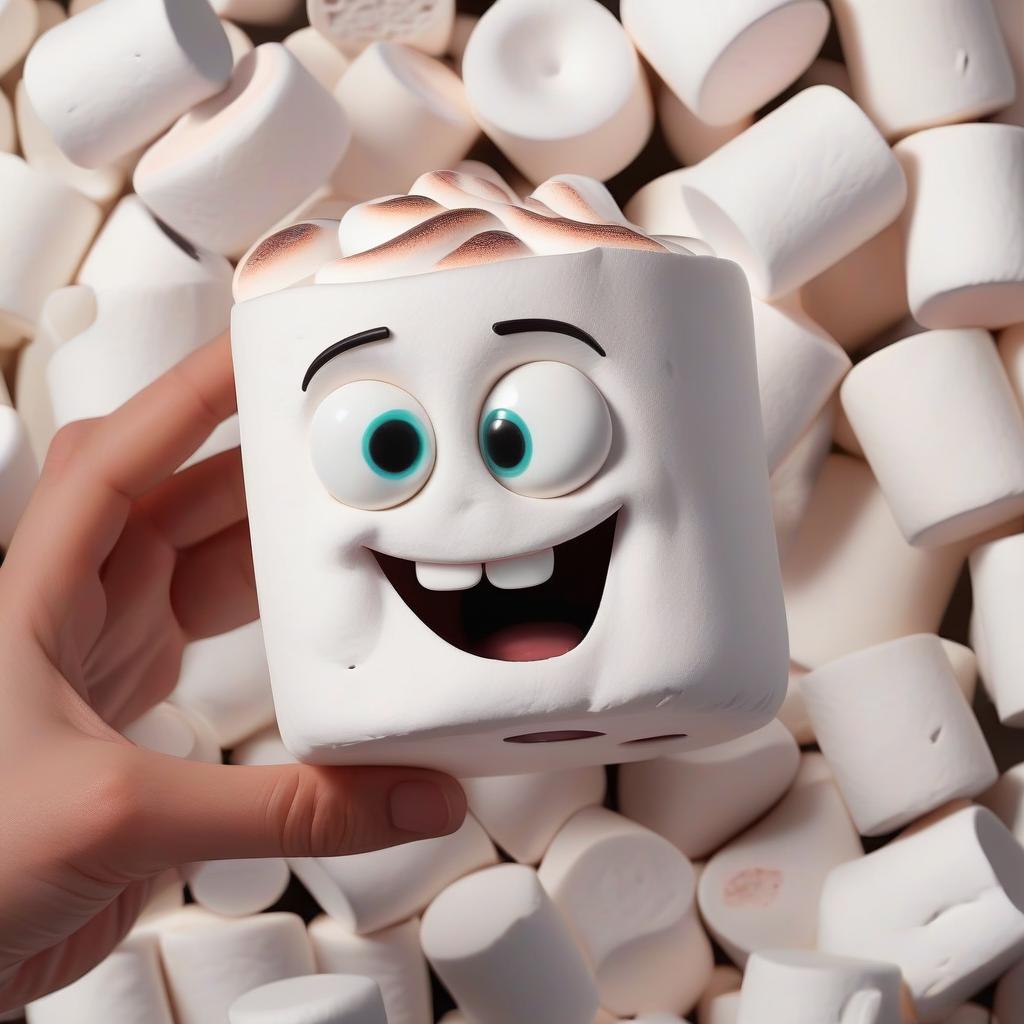  kind marshmallow with eyes and hands one smile with alcohol