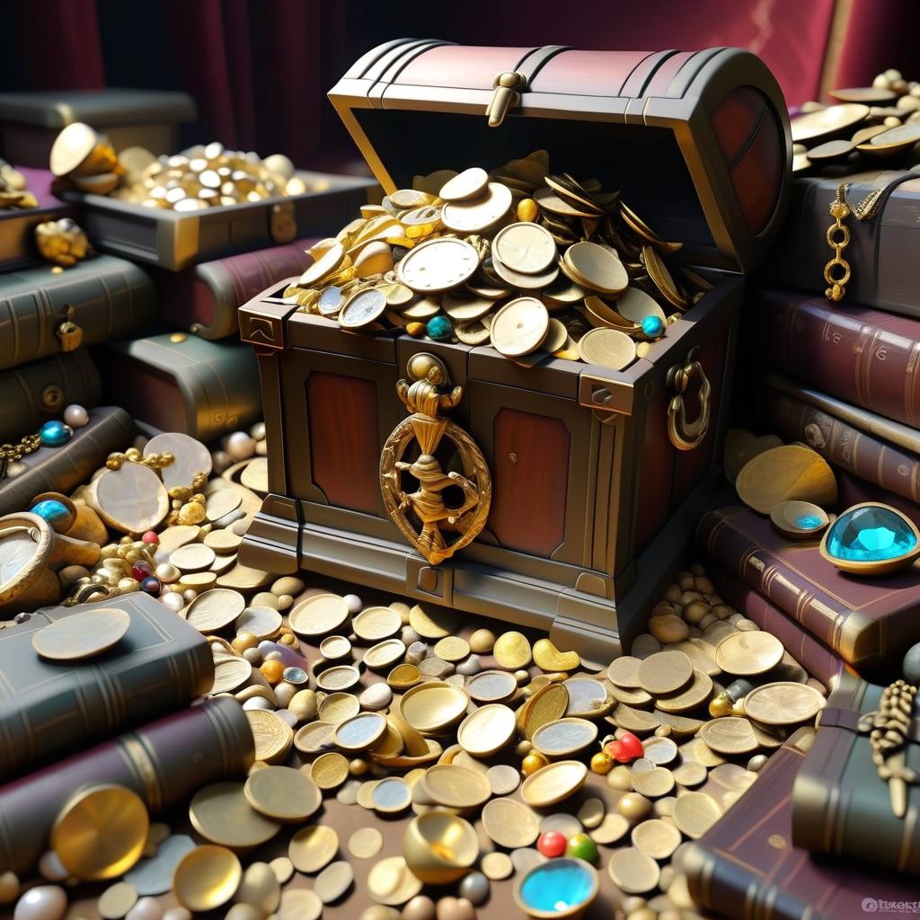  a pile of treasure near, in the treasury