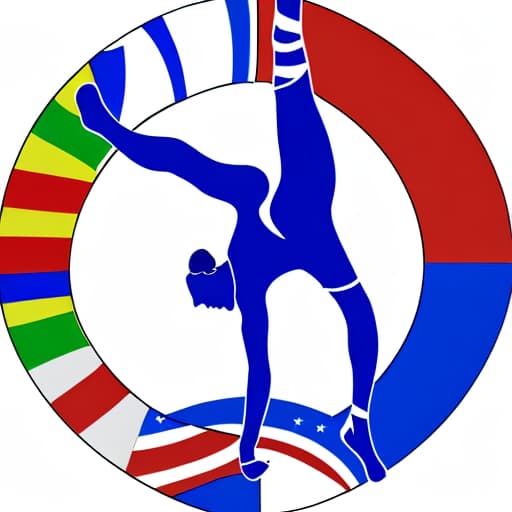  Creat a logo with a gymnast silhouette and the Namibian flag in heart form