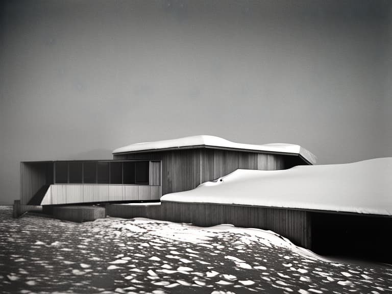 dvarchmodern at the edge of the world on the shores of the barents sea, a hut in a cave under the snow, geometric , structural , aesthetic , by julius shulman, andreas gursky, iwan baan, berenice abbott, hiroshi sugimoto