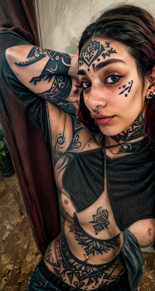  , (face tattoo:1.2), hq, hightly detailed, 4k