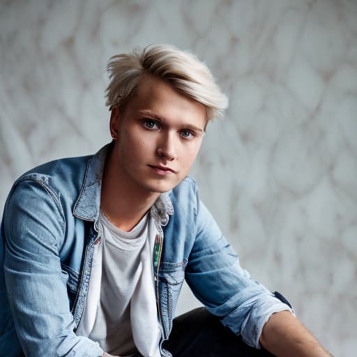 portrait+ style German LGBT queer twink blonde hunk dude face