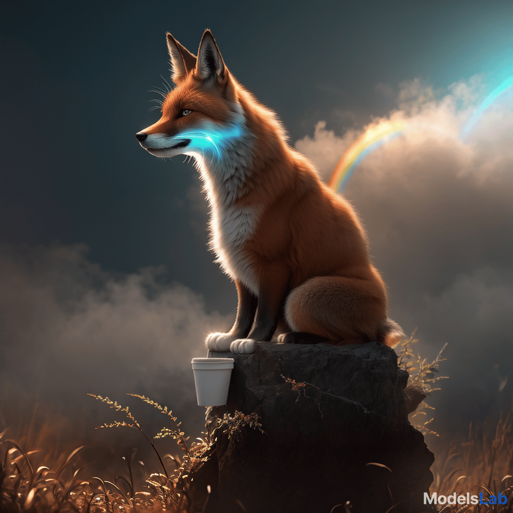  fox drinking coffee, rainbow background  hyperrealistic, full body, detailed clothing, highly detailed, cinematic lighting, stunningly beautiful, intricate, sharp focus, f/1. 8, 85mm, (centered image composition), (professionally color graded), ((bright soft diffused light)), volumetric fog, trending on instagram, trending on tumblr, HDR 4K, 8K