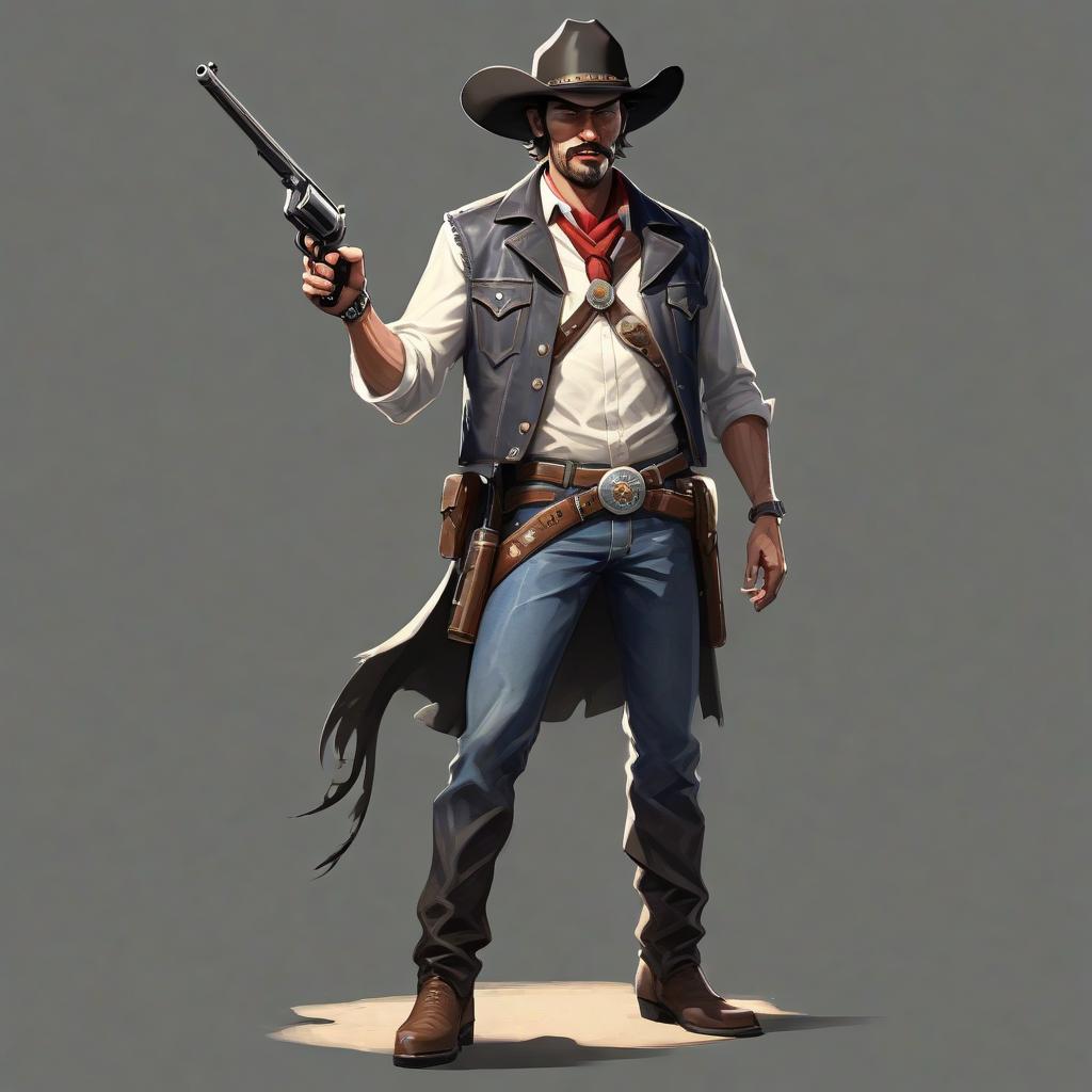  full length cowboy with a gun