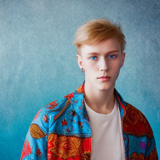 portrait+ style Russian LGBT queer twink blonde hunk dude face