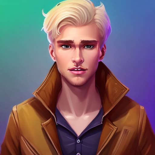 portrait+ style Russian LGBT queer game blogger blonde hunk dude face