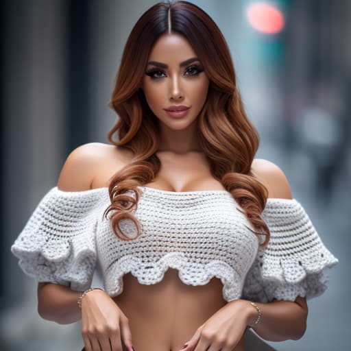  (Crochet), photorealistic, highly detailed, 4k, high quality hyperrealistic, full body, detailed clothing, highly detailed, cinematic lighting, stunningly beautiful, intricate, sharp focus, f/1. 8, 85mm, (centered image composition), (professionally color graded), ((bright soft diffused light)), volumetric fog, trending on instagram, trending on tumblr, HDR 4K, 8K