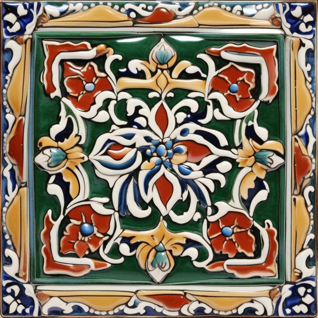  Masterpiece, best quality, tile design 15*15 nine pieces composed of color glaze decoration preview