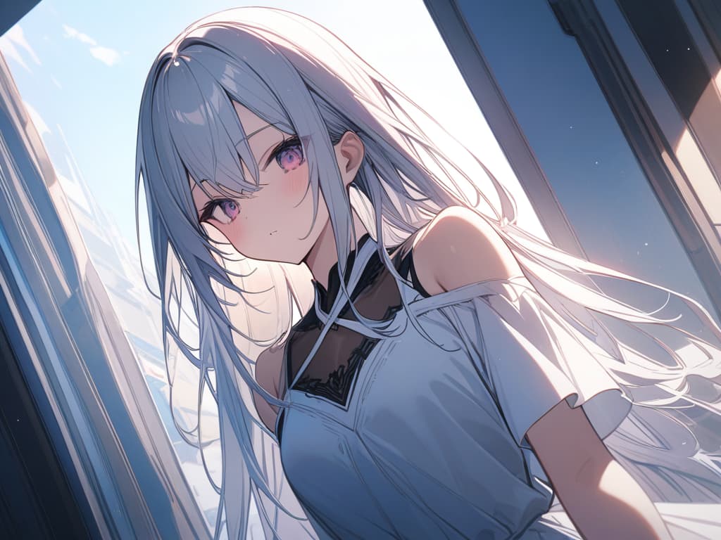  white hair, dark pink, gradation, angel, long hair, masterpiece, best quality,8k,ultra detailed,high resolution,an extremely delicate and beautiful,hyper detail