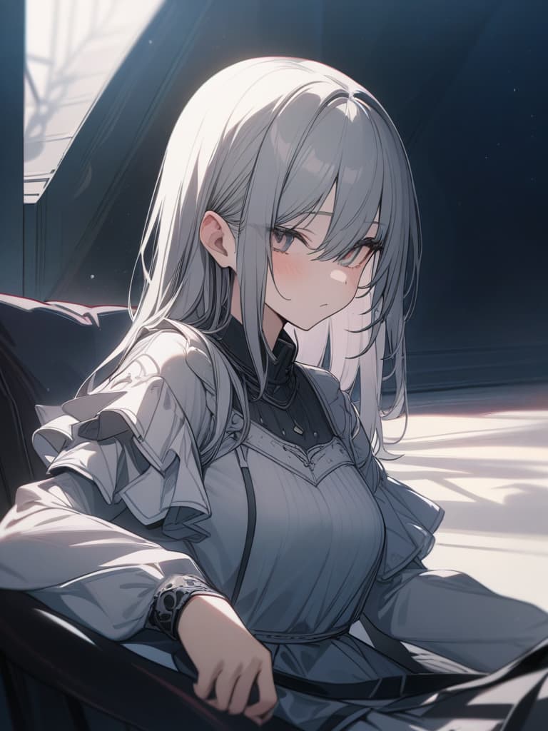  cute, subculture, gray hair, moe sleeve, odd eye, masterpiece, best quality,8k,ultra detailed,high resolution,an extremely delicate and beautiful,hyper detail