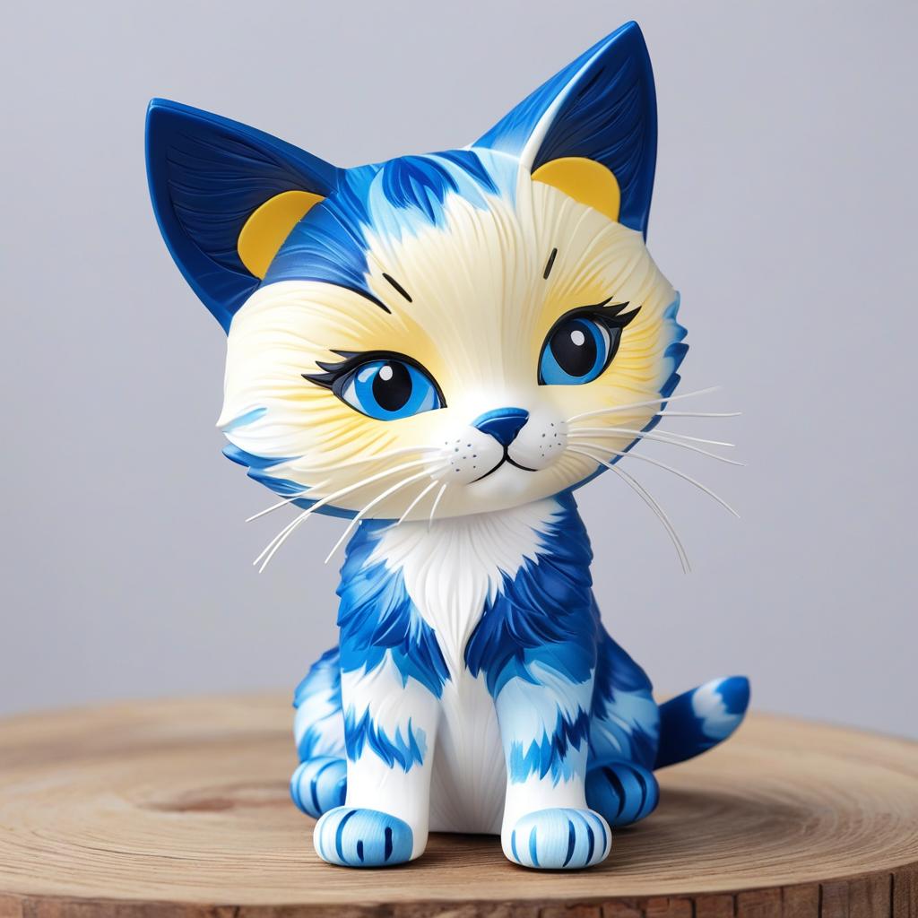  cute dolls, blue cats, award winning, professional, highly detailed, masterpiece