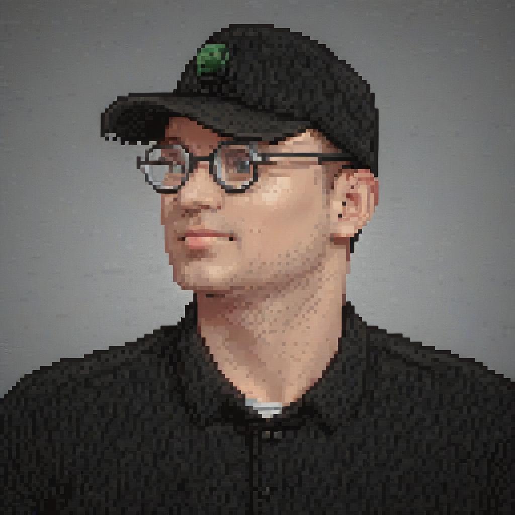  pixel art add round glasses . low res, blocky, pixel art style, 8 bit graphics