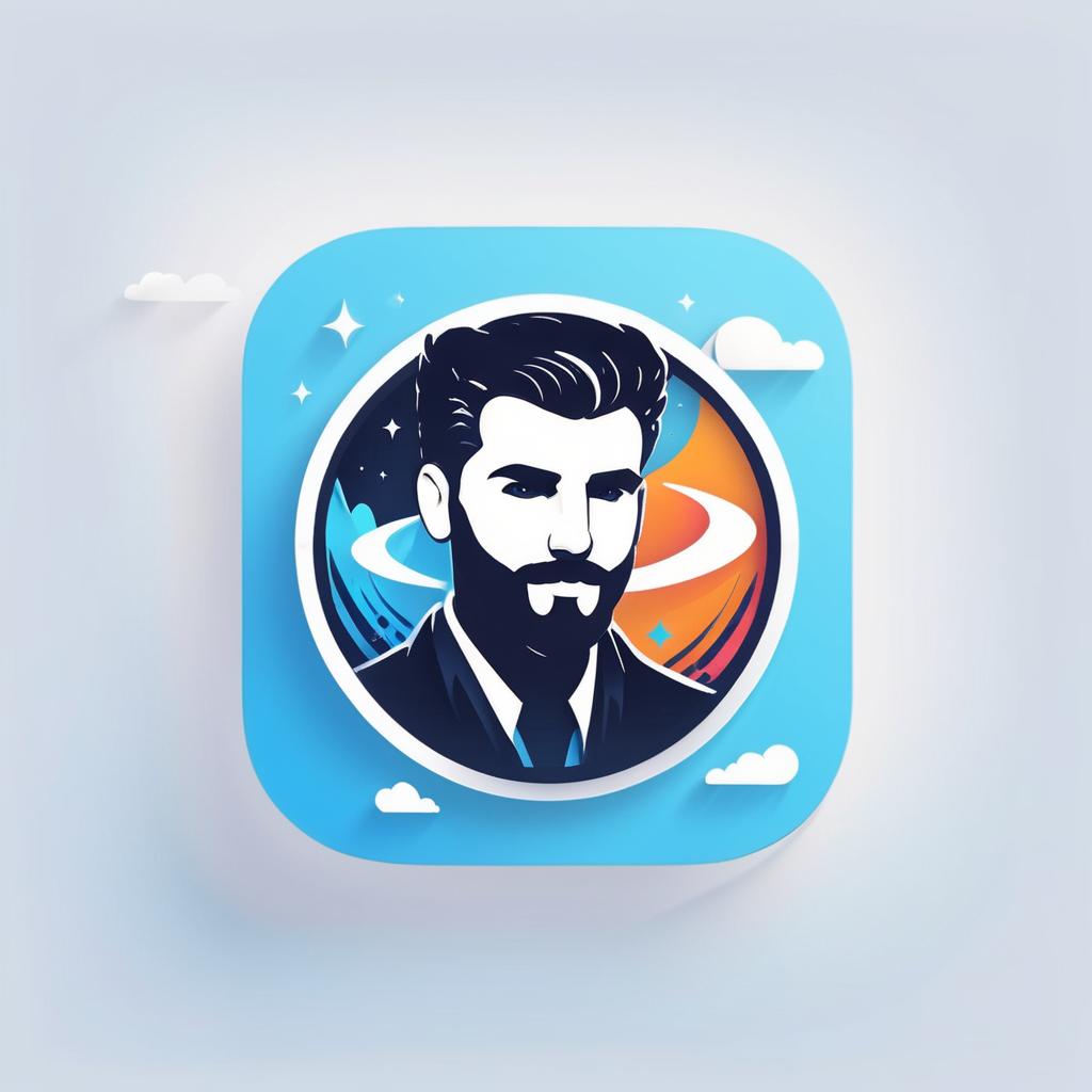  an event organisation called " finasty events " which is based on any event that has to do with music. blue black white colors , (ios style mobile app icon:1.5), logo, midjourney style, hq, hightly detailed, 4k