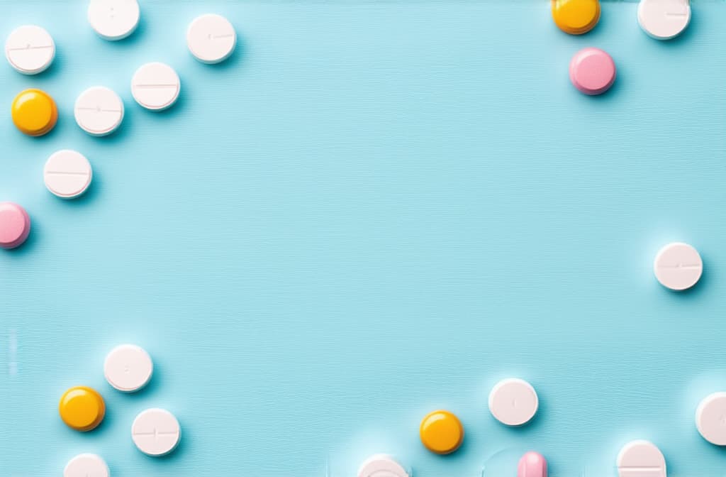  professional detailed photography, abstract background with medical pills. medicine and healthcare concept. ar 3:2, (muted colors, dim colors, soothing tones), (vsco:0.3)