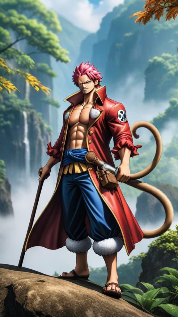  monkey d. dragon from one piece leading the revolutionary army against the world government in anime art hyperrealistic, full body, detailed clothing, highly detailed, cinematic lighting, stunningly beautiful, intricate, sharp focus, f/1. 8, 85mm, (centered image composition), (professionally color graded), ((bright soft diffused light)), volumetric fog, trending on instagram, trending on tumblr, HDR 4K, 8K