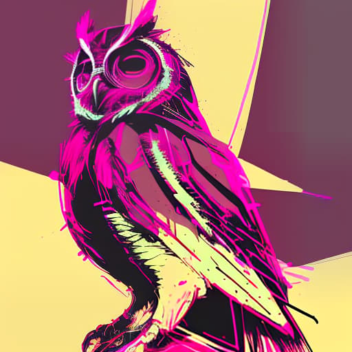 nvinkpunk superminimalist logo in the form of a wise owl painted in red in full face on a white background