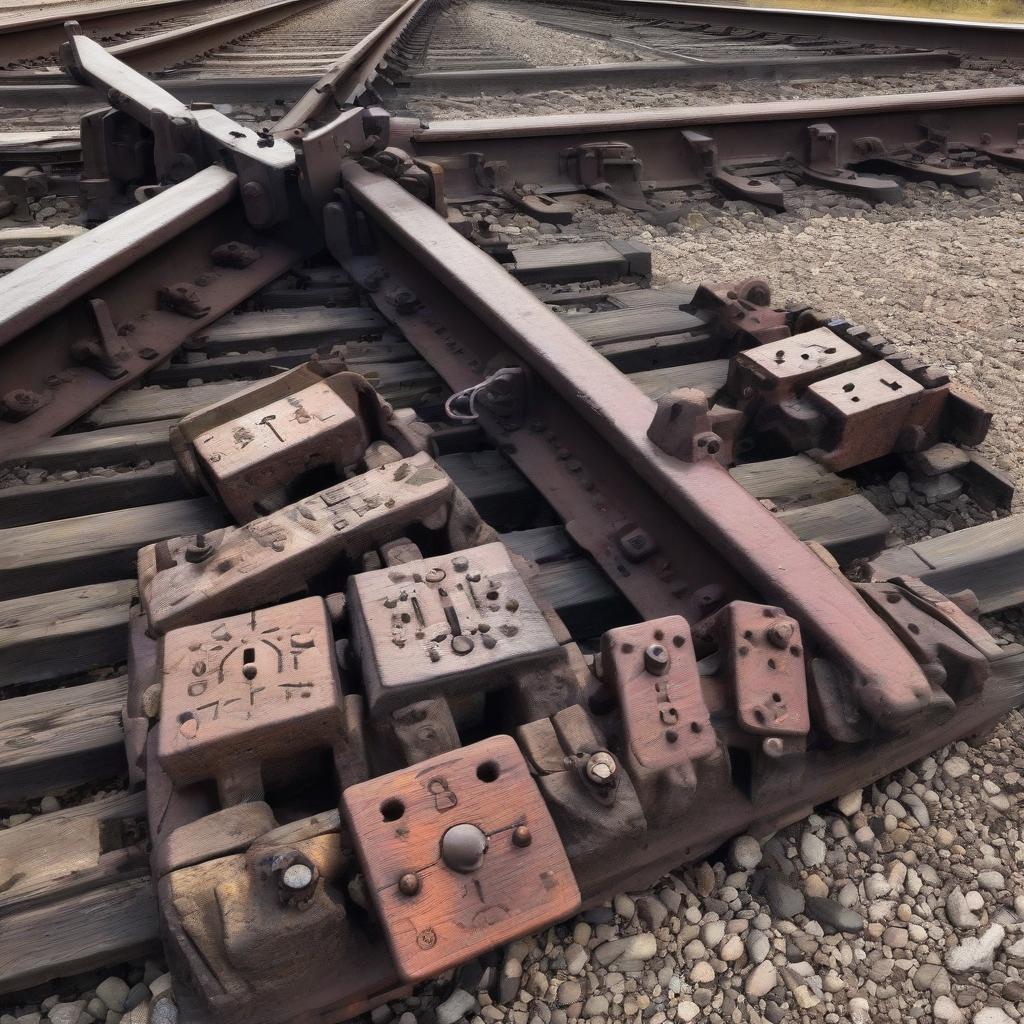  old railroad switches. wooden sleepers.