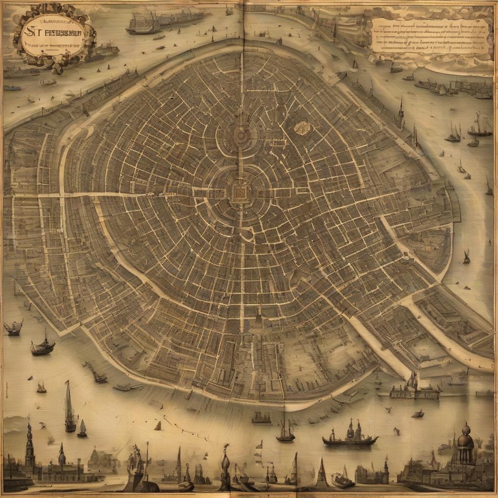  ancient map of st. petersburg.