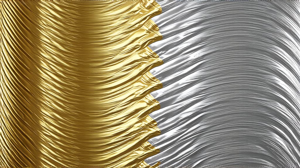  real estate photography style background of gold and silver waves ar 16:9 . professional, inviting, well lit, high resolution, property focused, commercial, highly detailed