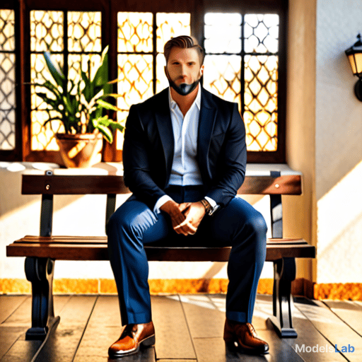  man sitting on bench hyperrealistic, full body, detailed clothing, highly detailed, cinematic lighting, stunningly beautiful, intricate, sharp focus, f/1. 8, 85mm, (centered image composition), (professionally color graded), ((bright soft diffused light)), volumetric fog, trending on instagram, trending on tumblr, HDR 4K, 8K