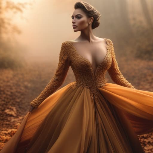  fantasia earthy autumn aesthetics hyperrealistic, full body, detailed clothing, highly detailed, cinematic lighting, stunningly beautiful, intricate, sharp focus, f/1. 8, 85mm, (centered image composition), (professionally color graded), ((bright soft diffused light)), volumetric fog, trending on instagram, trending on tumblr, HDR 4K, 8K