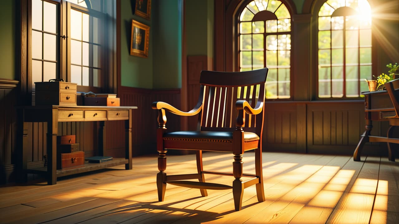  an artisan's workshop, featuring a beautifully crafted wooden chair, calipers measuring dimensions, a golden spiral overlay, and sunlight streaming through a window highlighting the intricate wood grain and harmonious proportions. hyperrealistic, full body, detailed clothing, highly detailed, cinematic lighting, stunningly beautiful, intricate, sharp focus, f/1. 8, 85mm, (centered image composition), (professionally color graded), ((bright soft diffused light)), volumetric fog, trending on instagram, trending on tumblr, HDR 4K, 8K