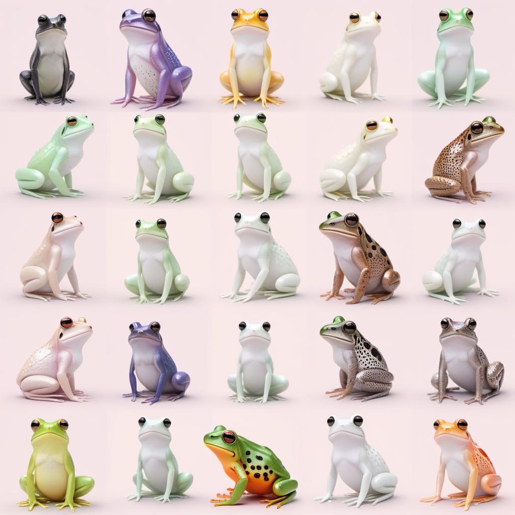  Beautiful bright frogs hyperrealistic, full body, detailed clothing, highly detailed, cinematic lighting, stunningly beautiful, intricate, sharp focus, f/1. 8, 85mm, (centered image composition), (professionally color graded), ((bright soft diffused light)), volumetric fog, trending on instagram, trending on tumblr, HDR 4K, 8K