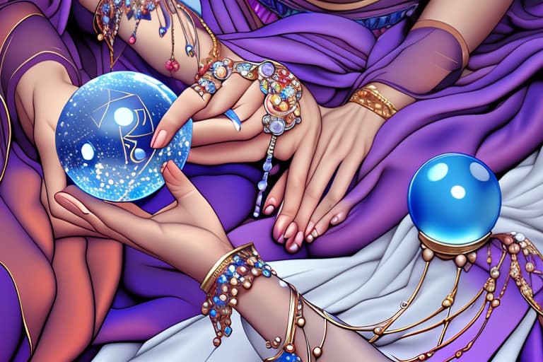  Fortune teller with crystal ball