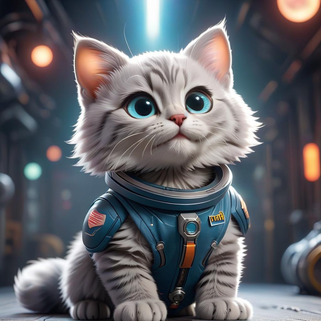  space kitten, logo hyperrealistic, full body, detailed clothing, highly detailed, cinematic lighting, stunningly beautiful, intricate, sharp focus, f/1. 8, 85mm, (centered image composition), (professionally color graded), ((bright soft diffused light)), volumetric fog, trending on instagram, trending on tumblr, HDR 4K, 8K