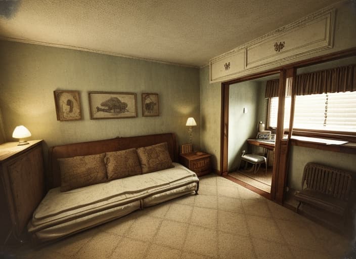  room interior, old school, vintage
