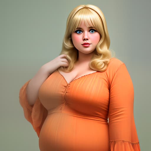  fat blonde woman with 1970s hairstyle