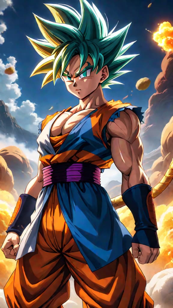  an anime art of a saiyan from dragon ball recovering and experiencing a power level skyrocket. hyperrealistic, full body, detailed clothing, highly detailed, cinematic lighting, stunningly beautiful, intricate, sharp focus, f/1. 8, 85mm, (centered image composition), (professionally color graded), ((bright soft diffused light)), volumetric fog, trending on instagram, trending on tumblr, HDR 4K, 8K