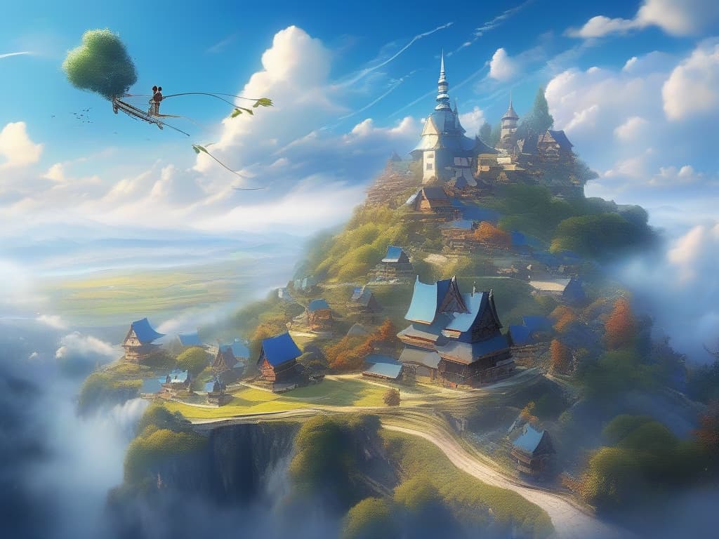  air, broom, flying in the sky, magic school, beautiful scenery