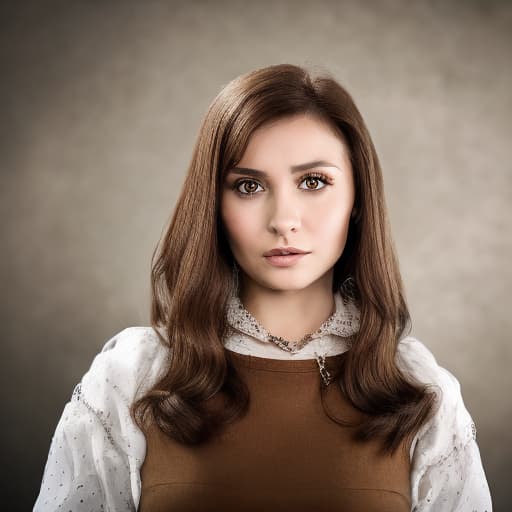 portrait+ style Russian queer TV actress brunette female face