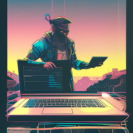 nvinkpunk laptop programmer superhero