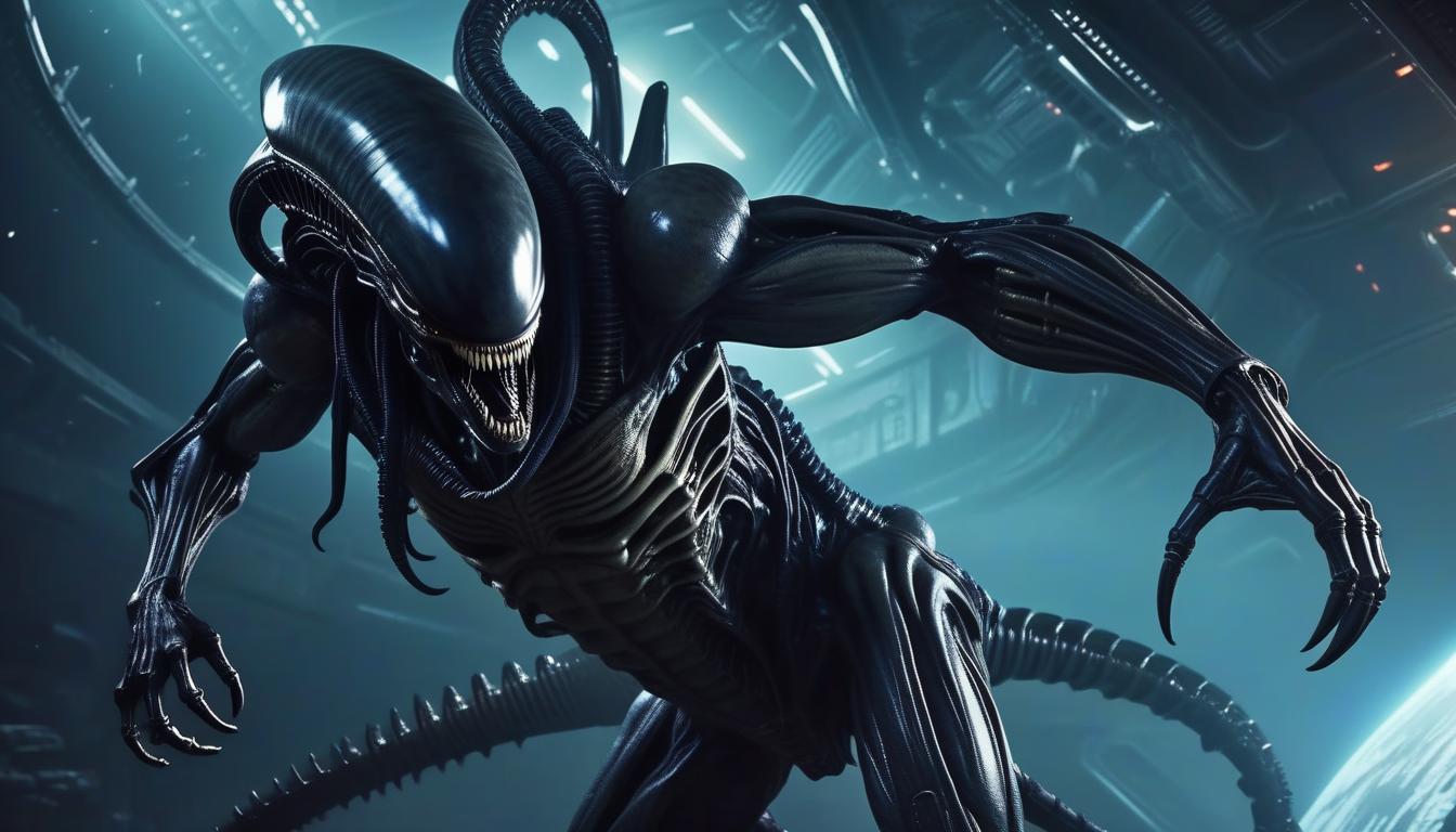  xenomorph, monster, space, realism, horror, bio, mechanics, ancient egypt