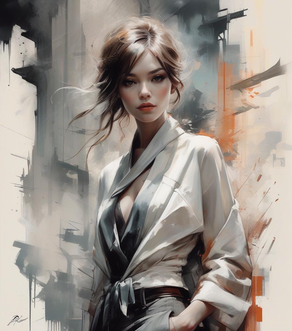  masterpiece, best quality, only one very beautiful woman wearing fashionable designer clothes in bern, with a landmark, perfect poses, soft colors, flowing brushstrokes, low angle, ink painting in the style of artists like russ mills, sakimichan, wlop, loish, artgerm, darek zabrocki, and jean baptiste monge