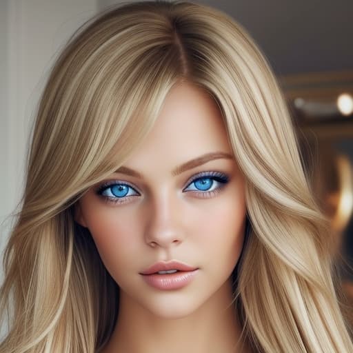  Brown and blonde haired women glamour with blue eyes