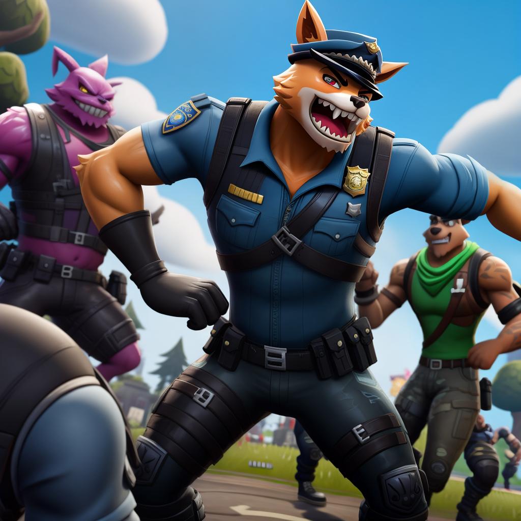  Evil corrupt police officers (Fortnite), full body, gloves, police brutality pain, bullying, surrounded, angry, open eyes, masterpiece, 4k, fine details,