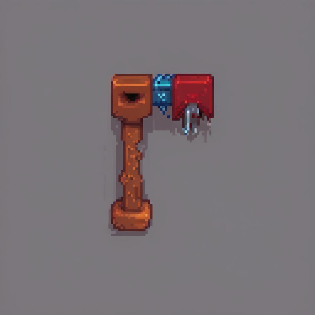  pixel art hammer . low res, blocky, pixel art style, 8 bit graphics