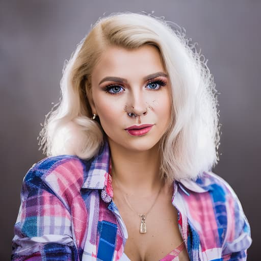 portrait+ style Russian LGBT queer reality show host blonde female face