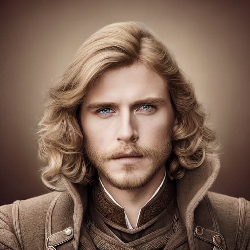 portrait+ style historical TV series actor queer blonde hunk dude face