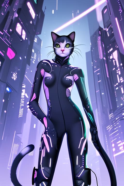  A cat in a cyber clothes