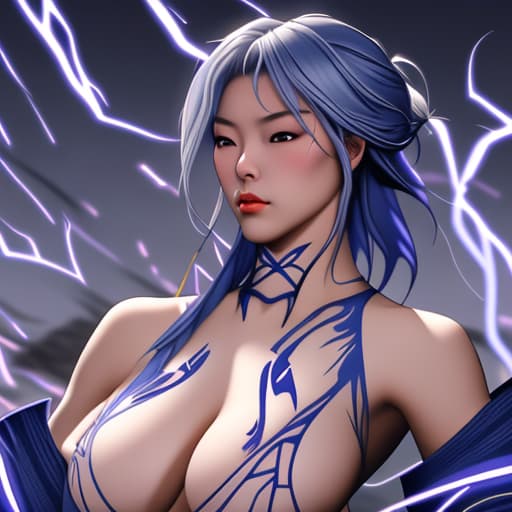  the raiden shogun but her breast are fully out