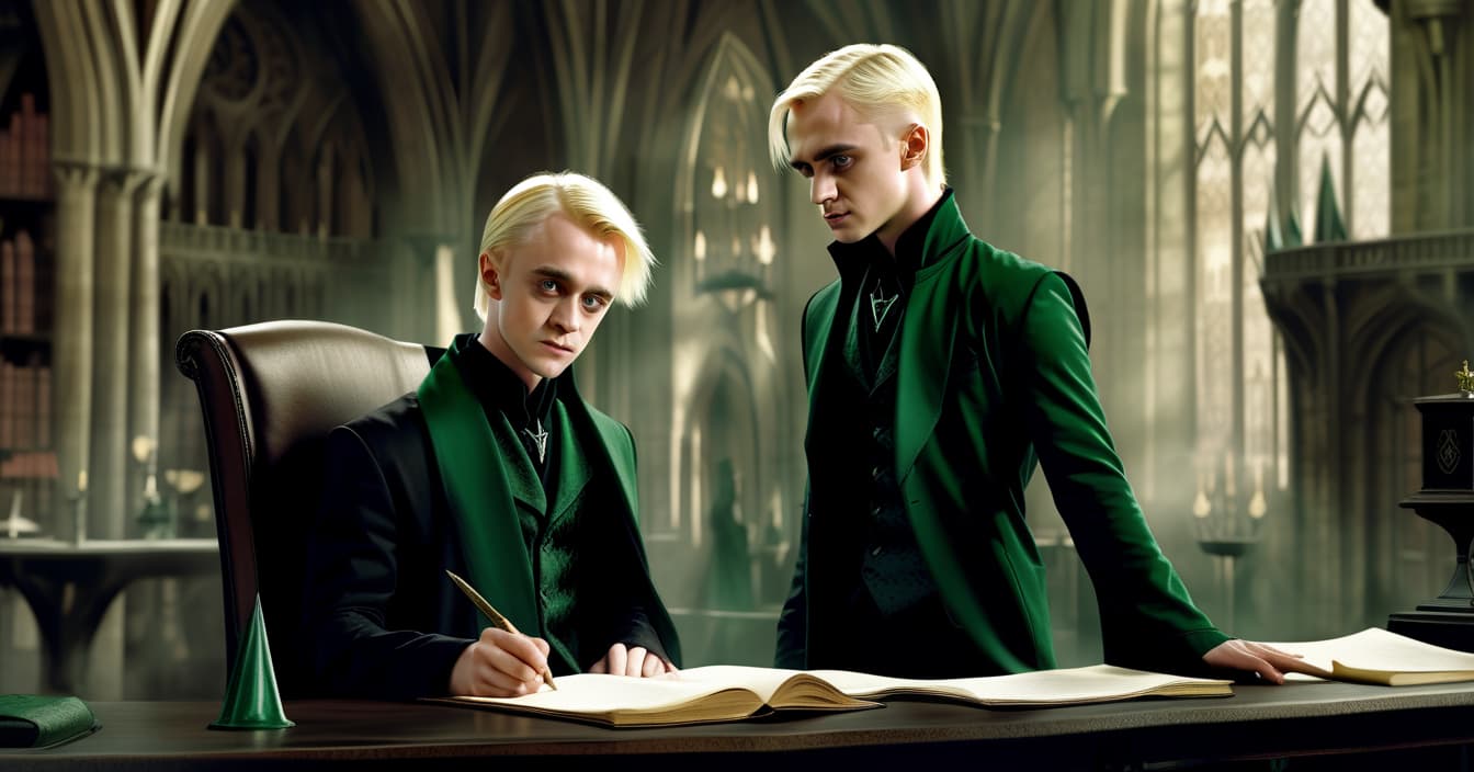  concept art draco malfoy . digital artwork, illustrative, painterly, matte painting, highly detailed