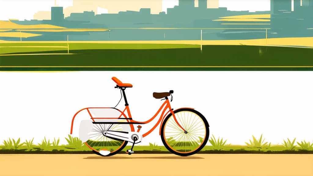  flat illustration, flaticon, (illustration:1.15), bicycle illustration on white background ar 16:9, [cory loftis, strobist, pascal campion :: 0.2]