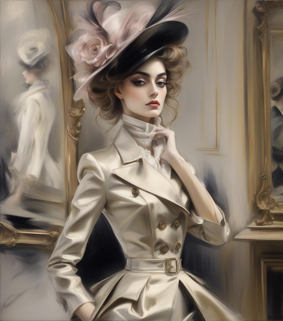  fashionista, inspired by style of runway reflections x giovanni boldini, romantic french chic, ultra realism, mid shot